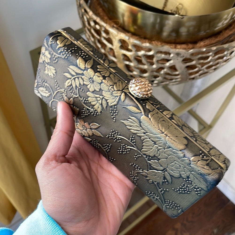 Bronze Flora Engraved Clutch— New!